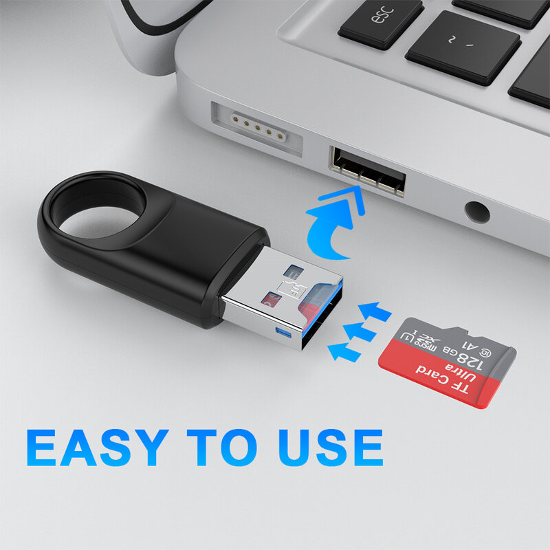 Mini lecteur de carte mémoire portable USB 3.0, haute vitesse, TF, SD, PC, ordinateur portable, ordinateur de bureau