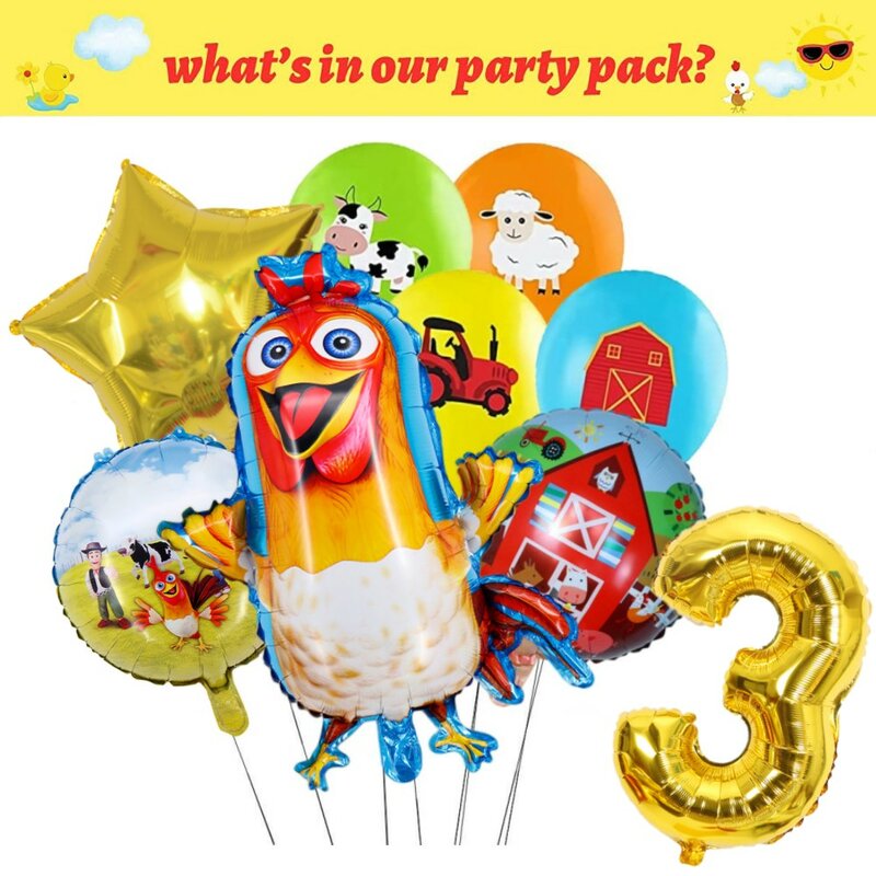 Boerderijdieren Feestdecoratie Ballonnen Cartoon Koe Kip Varken Papieren Servies Achtergrond Baby Shower Kids Verjaardagsfeestje Benodigdheden