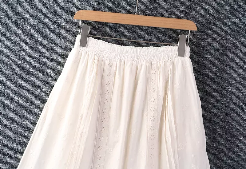 Falda holgada de algodón y lino con cintura elástica para mujer, falda de encaje de chica Mori, estilo japonés, primavera y verano