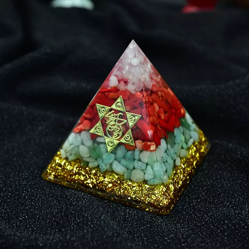 Naturalny kamień kryształ Orgon energia piramida uzdrowienie ozdoby jubilerskie rzemiosło żywiczne dekoracja joga uzdrowienie Generator orgonit