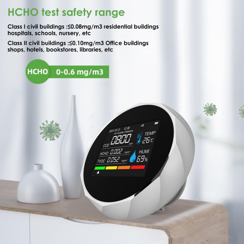 2CO16 Blueteeth App Control 2023 Wall Mounted Co2 Meter Carbon Dioxide Detector Ndir Air Quality Monitor Detector Indoor
