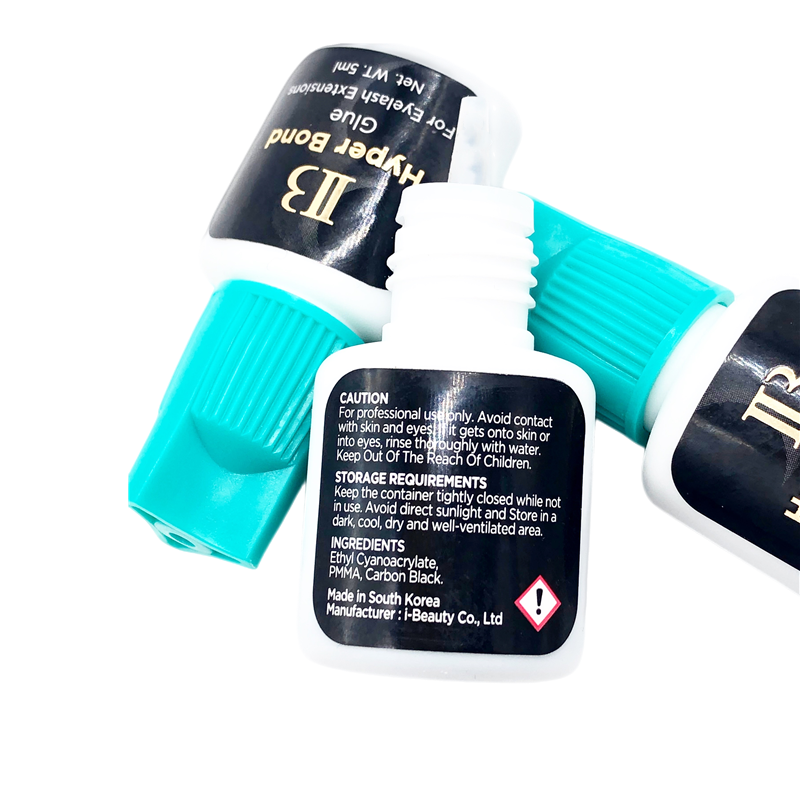 Wholesale IB Hyper Bond Glue For Eyelash Extension 5ml Korea Black Lashes Glue 0.5-1s Quick Drying Cyan Cap Glue Suppliers