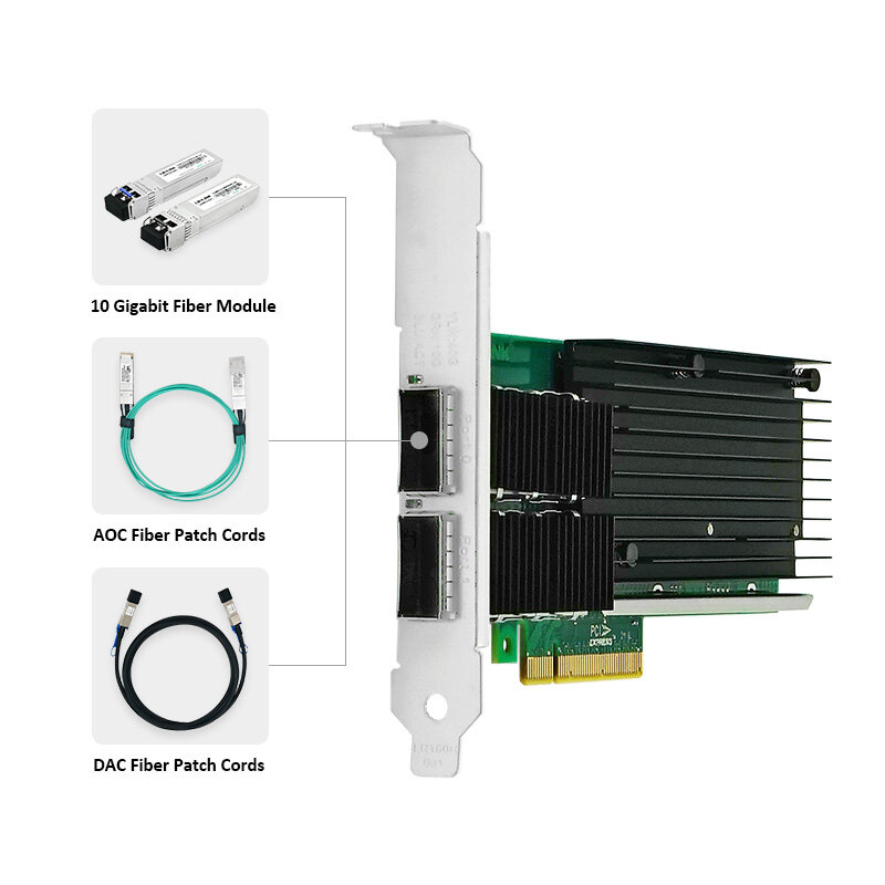 アダプター光ファイバーネットワークカード,LR-LINK 9902bf-2qsfpデュアルポート40GB,pci-expressイーサネットサーバー,Xl710qda2