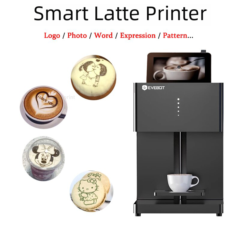 EVEBOT 3d Latte Art Coffee Printer Machine Automatic Beverages Food Selfie With WIFI Connection Printing Food safty grade Ink