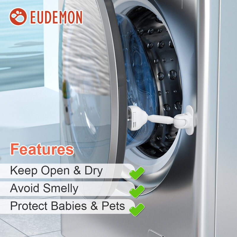 EUDEMON-Baby Safety Door Stopper, Front Load Washer, Porta Titular, Prop Secador para Crianças, Máquina de lavar roupa para crianças, Sem odor