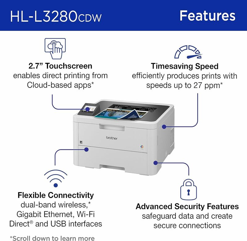 Brother-impresora Digital compacta inalámbrica a Color HL-L3280CDW, dispositivo con salida de calidad láser, dúplex, impresión móvil y Ethernet