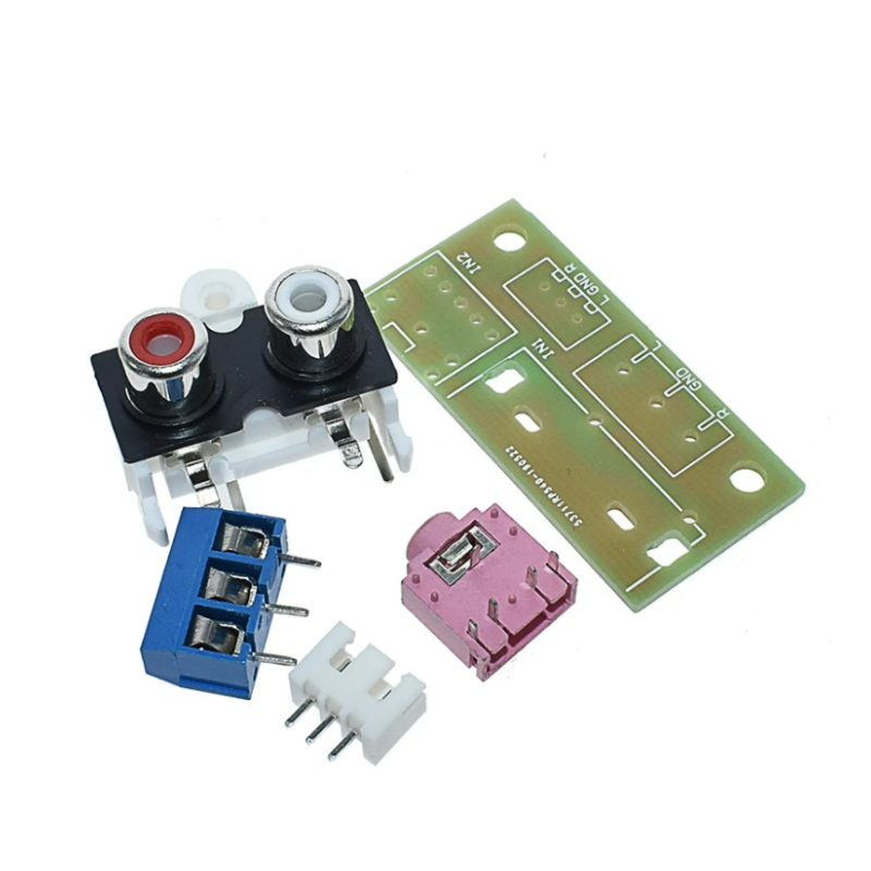 DIY Audio Kit Switch Board, Bloco de entrada para amplificador, RCA, 3,5 milímetros