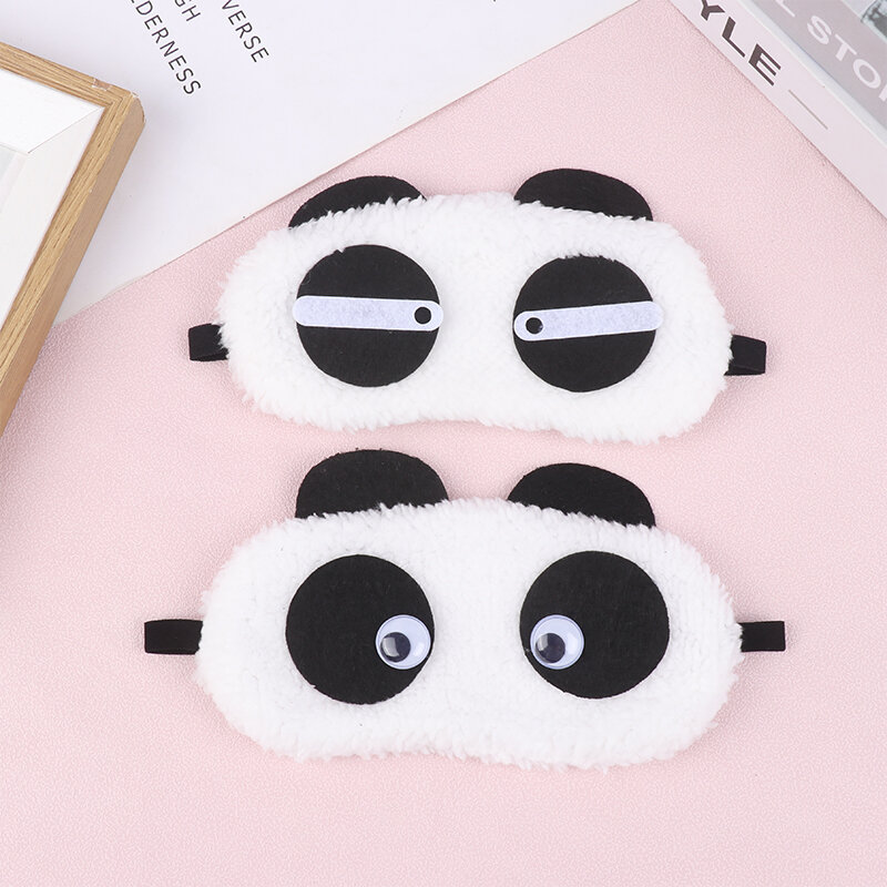 Plush Panda Face Eye Mask para viagens, Soft Eyeshade, Tampa de dormir portátil, design bonito, acessórios de moda