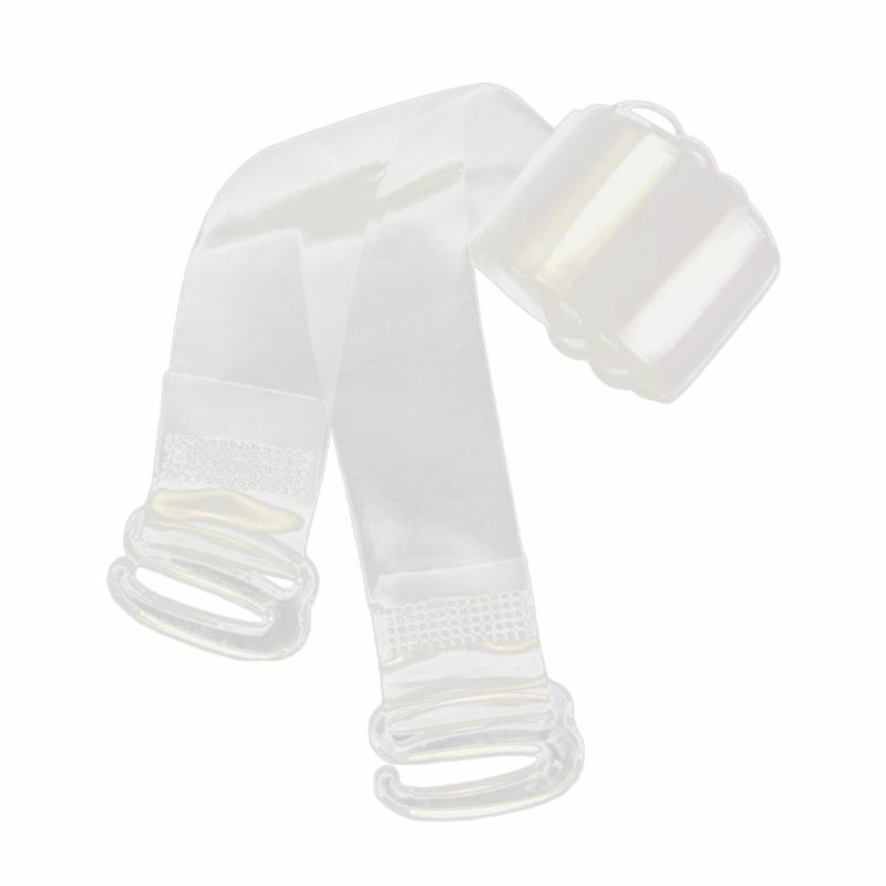 1Pair Invisible Bra Strap Elastic Shoulder Belt Transparent Non-Slip Plastic 1cm N0HE