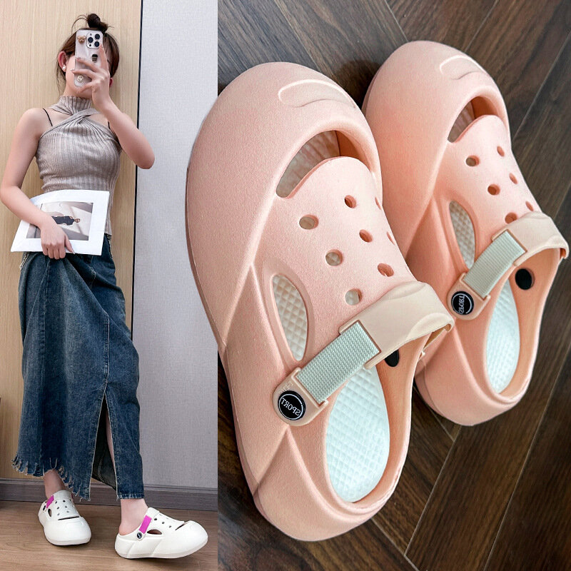 Cute Garden Sandals Shoes For Women's Summer Outerwear New Beach Sandals Casual Thick Soled Anti Slip Slippers