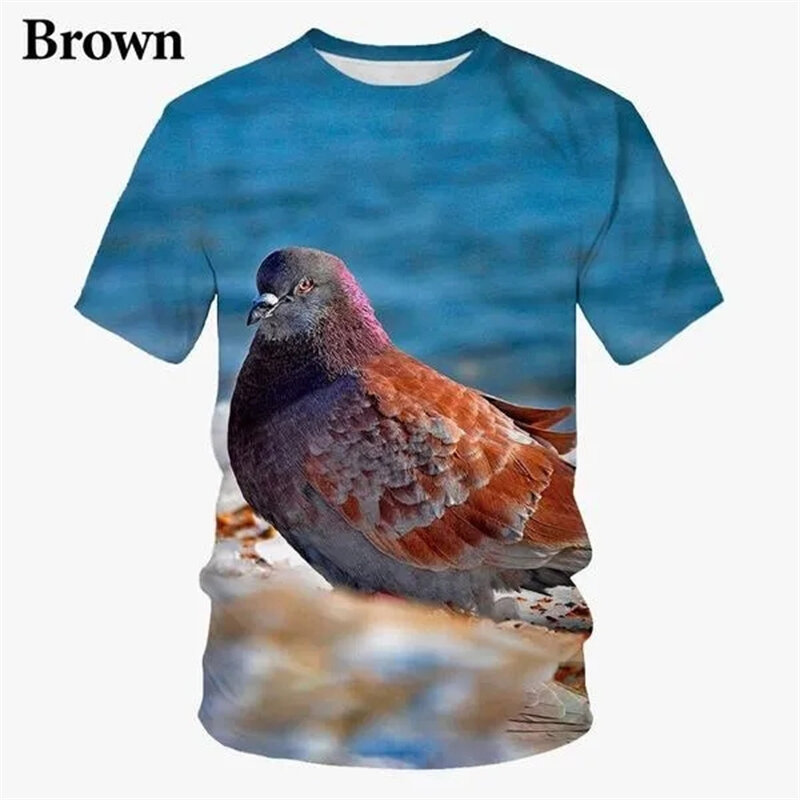 Dove Pattern Animel 3d Graphic T Shirts For Men Women Clothing Casual Fashion Short Sleeve Streetwear Loose Comfortable Top