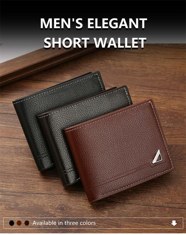 Men's Wallet Business Retro Horizontal Leather Wallet Fashionable Large Capacity Soft Leather Wallet Men Credit ID Card Holder