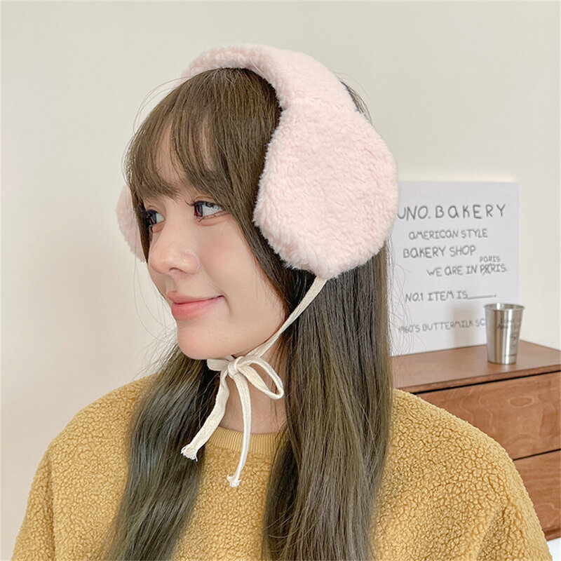 Fashion Warm Plush Earmuff Cute Imitation Rabbit Fur Student Frostproof Earmuffs Winter Women Tie Ear Cover Orejeras De Invierno