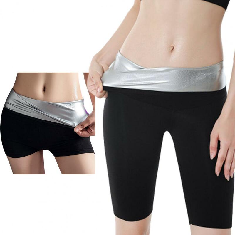 Celana Sauna wanita, celana Legging kontrol lemak termo pembentuk tubuh celana dalam kontrol melar kebugaran latihan Gym pinggang celana pendek ramping