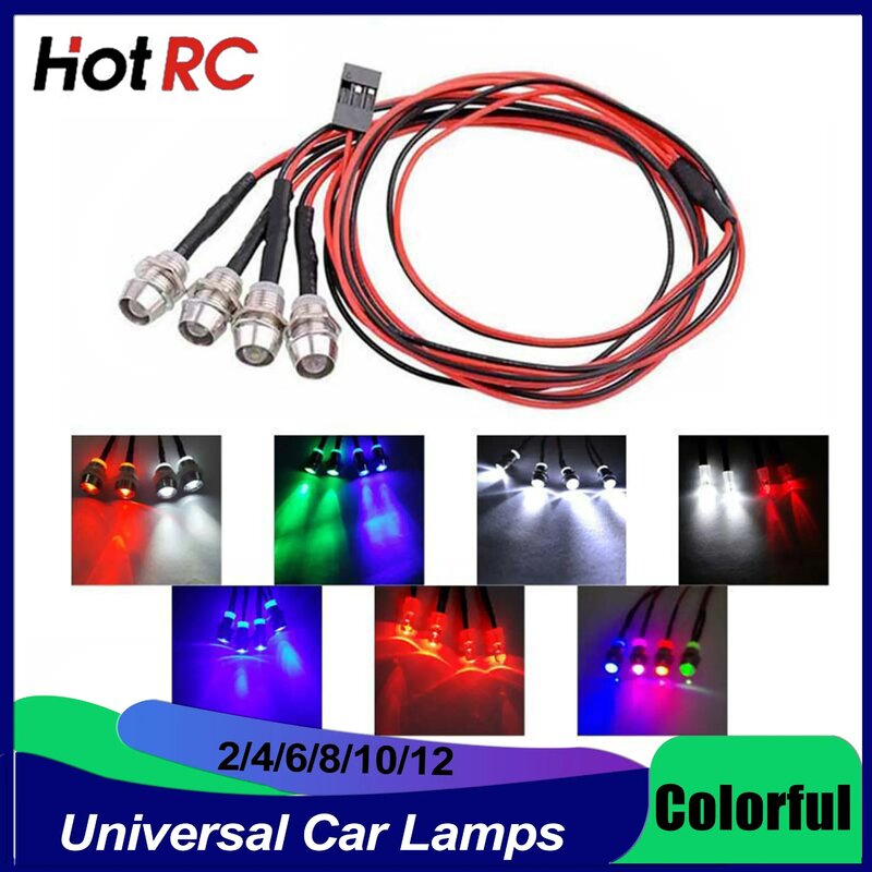 3Mm 5Mm 8Mm Rc Auto Lamp Universele Led Verlichting Voor 1/8 1/10 1/12 1/24 Axiale Scx10 Traxxas Trx4 Hsp Redcat Tamiya Crawler Truck