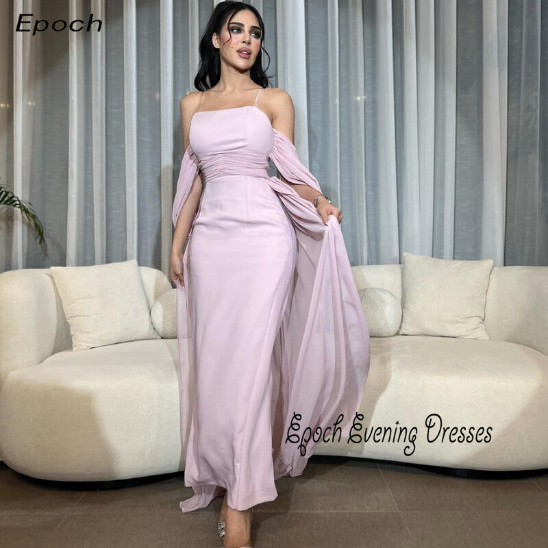 Шифоновые вечерние платья-трубы Epoch, без бретелек, длинная шаль, индивидуальный заказ, облегающие розовые платья для выпускного вечера для привлекательных женщин 2024