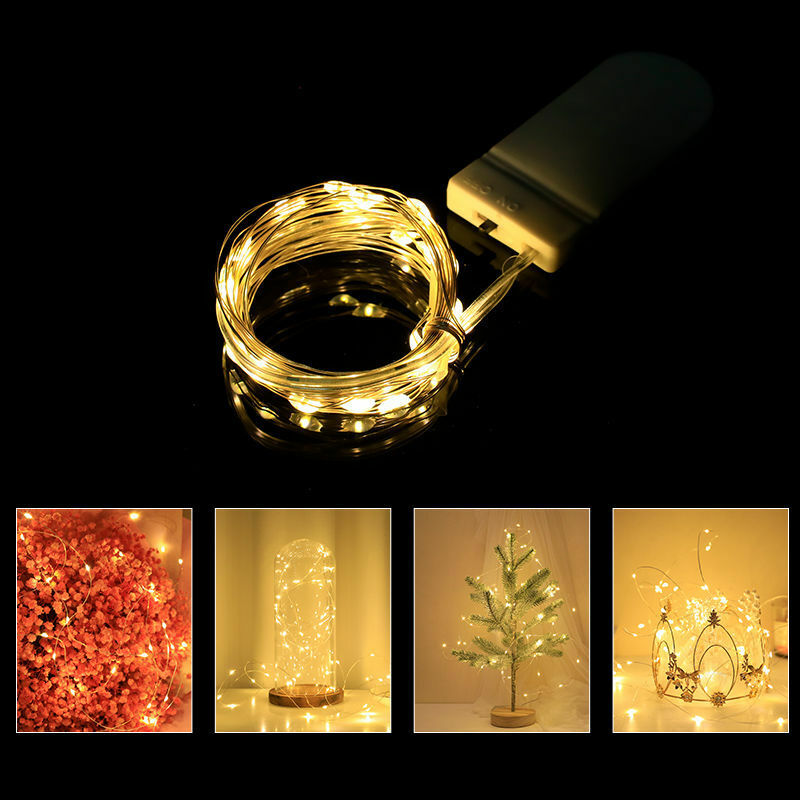 6 Pak Lampu Peri Lampu Tali LED Lampu Karangan Bunga Kawat Tembaga Tahan Air Lampu Peri Dekorasi Pesta Pernikahan Natal