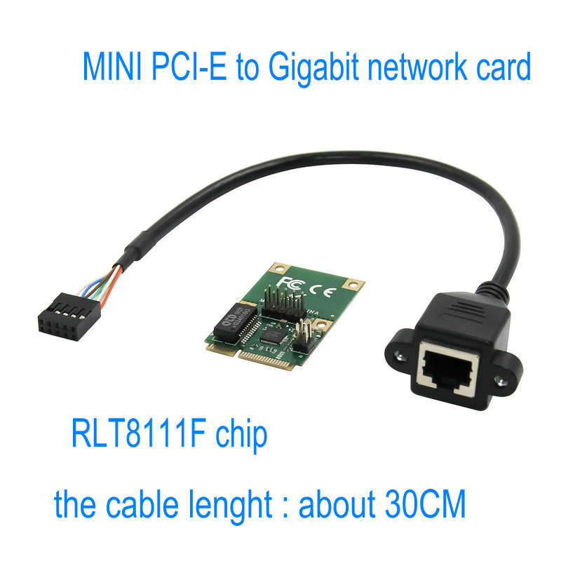Mini tarjeta de red PCIE para ordenador, adaptador de red LAN RJ45, Gigabit, Ethernet, 1000Mbps, RTL8111F