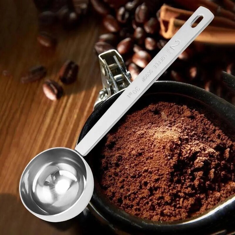 Cuillère doseuse durable en acier inoxydable, pour mélanger la poudre, épaissir le café, 5/10/15/20/30ml