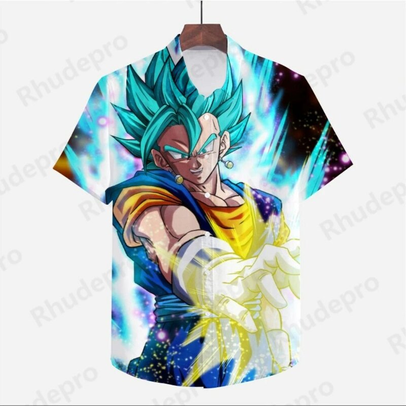 2024 koszula męska Dragon Ball Z Y2k ubrania nadmorska wycieczka Goku wysokiej jakości urocza letnia odzież uliczna Oversized Vegeta fajne modne