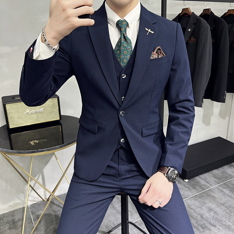 韓国スタイルのプラスサイズのスーツ、男性用
