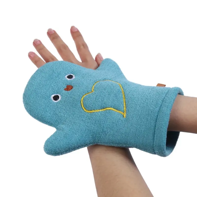 Baby Bath Gloves for Kids Toddlers Cartoon Animal Shower Gloves Towels Washcloth for Bathing Children Wash Clean Shower Massage