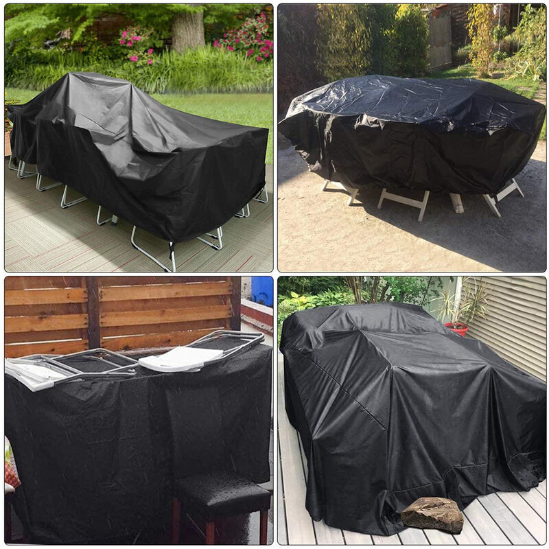 Fundas impermeables para muebles de exterior, cubierta de tela Oxford Anti-UV para lluvia, nieve, polvo, viento, jardín, césped, Patio