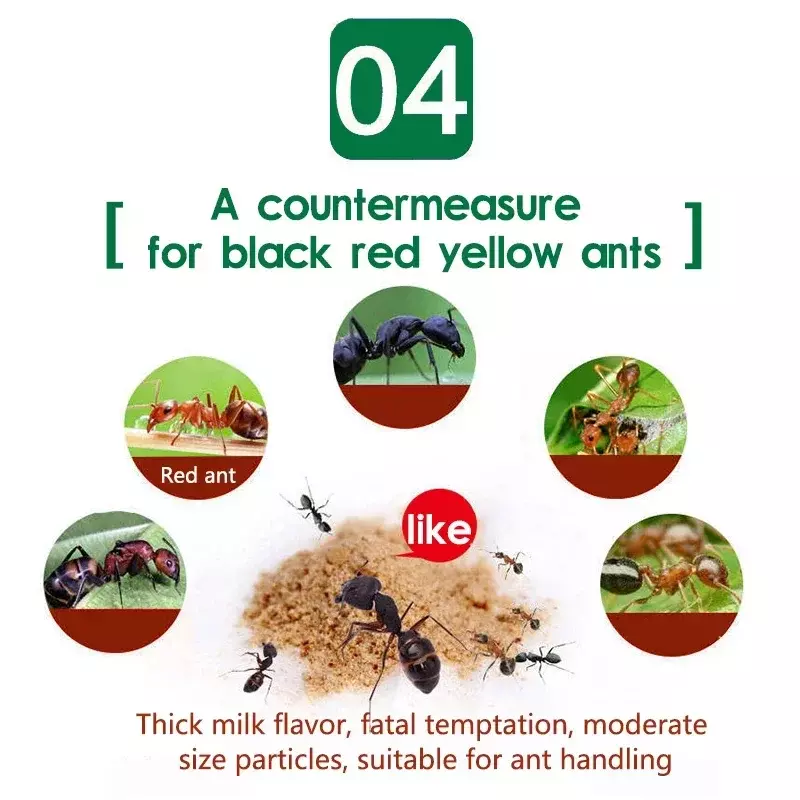 20 buah semut kuat bening bubuk umpan kuning hitam putih semut tungau obat efek hancur sarang semut umpan