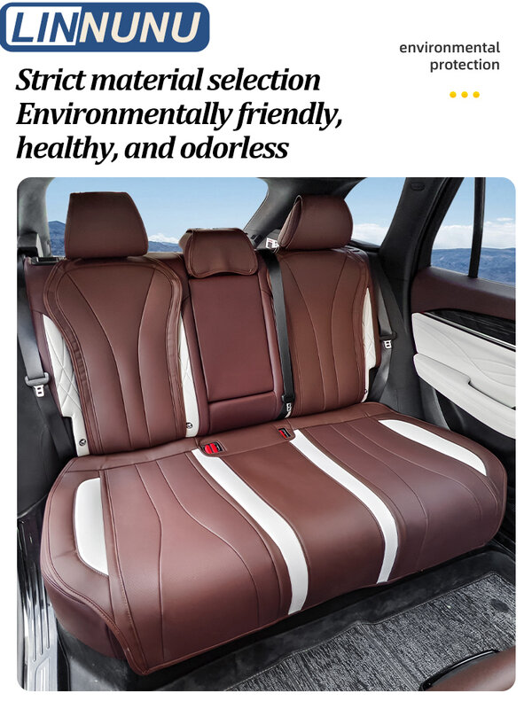 LINNUNU-Meio Pacote de Couro Car Seat Covers, Respirável Protetor, Assentos Almofada, Fit para Geely KX11, Monjaro, Manjaro, 4 Estações