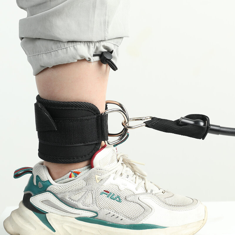 Cinturini alla caviglia Fitness polsini di supporto con anello a D regolabili palestra allenamento per la forza delle gambe puleggia con fibbia protezione sportiva abduttore di sicurezza