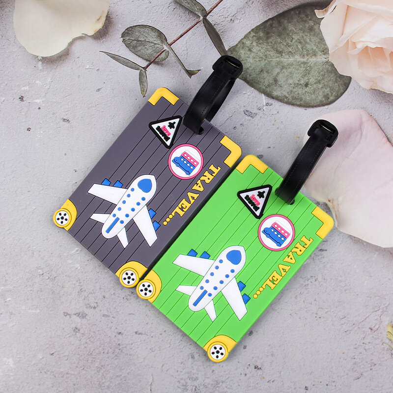 PVC Luggage Tags Travel Accessories Creative Suitcase Tags Fashion Style Silicone Portable Travel Label ID Address Holder