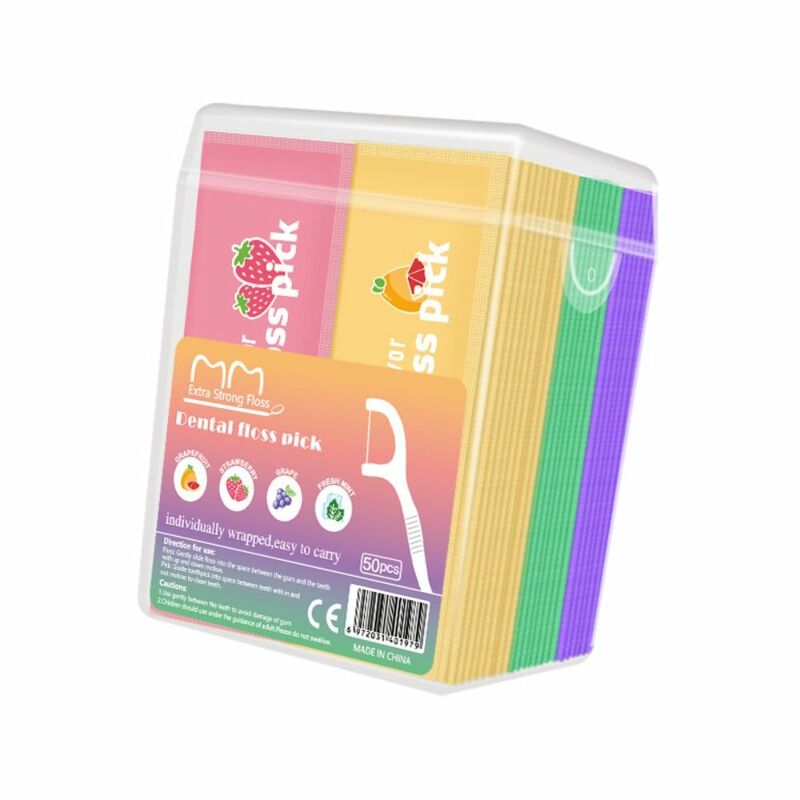 30Pcs/Box Fruit-flavored Floss Toothpicks Oral Health Care Dental Flosser Tooth Threads Picks Teeth Cleaning
