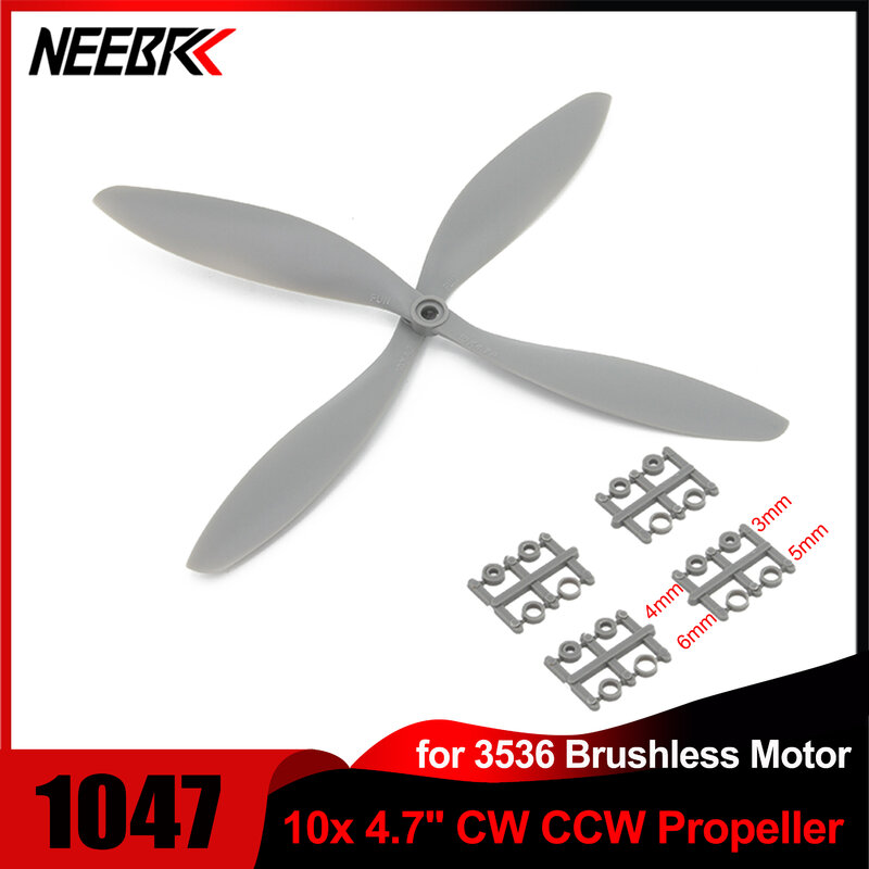 NEEBRC-Hélices sem escova para drone de corrida, baixo ruído, lâminas CW CCW 2, Quadcopter, F450, RC, motor 3536, 1047, 10x4.7, 1 par, 2 pares, 4 pares