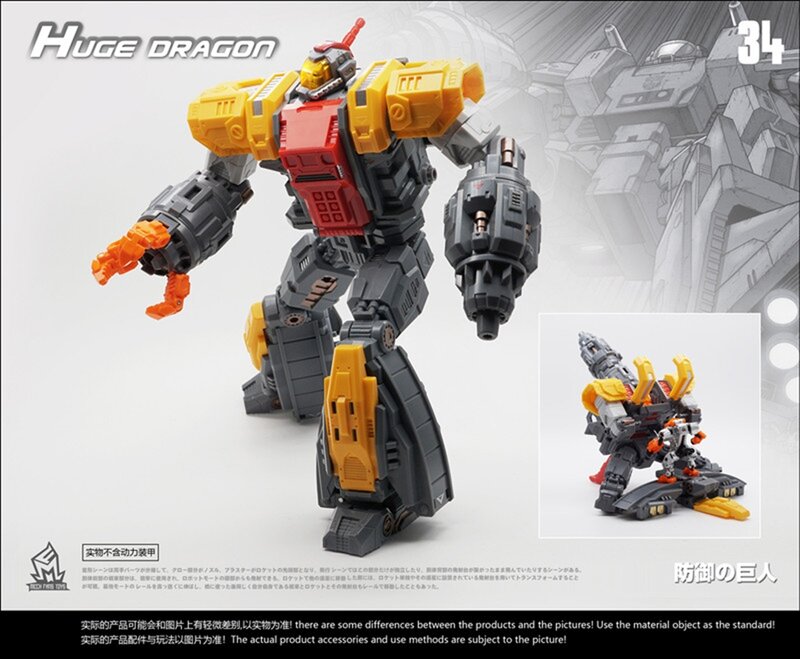 MFT-figuras de acción de Transformers, MF34, MF34, MF-34, enorme Dragón, Mini Omega, fortaleza de defensa, juguetes en Stock