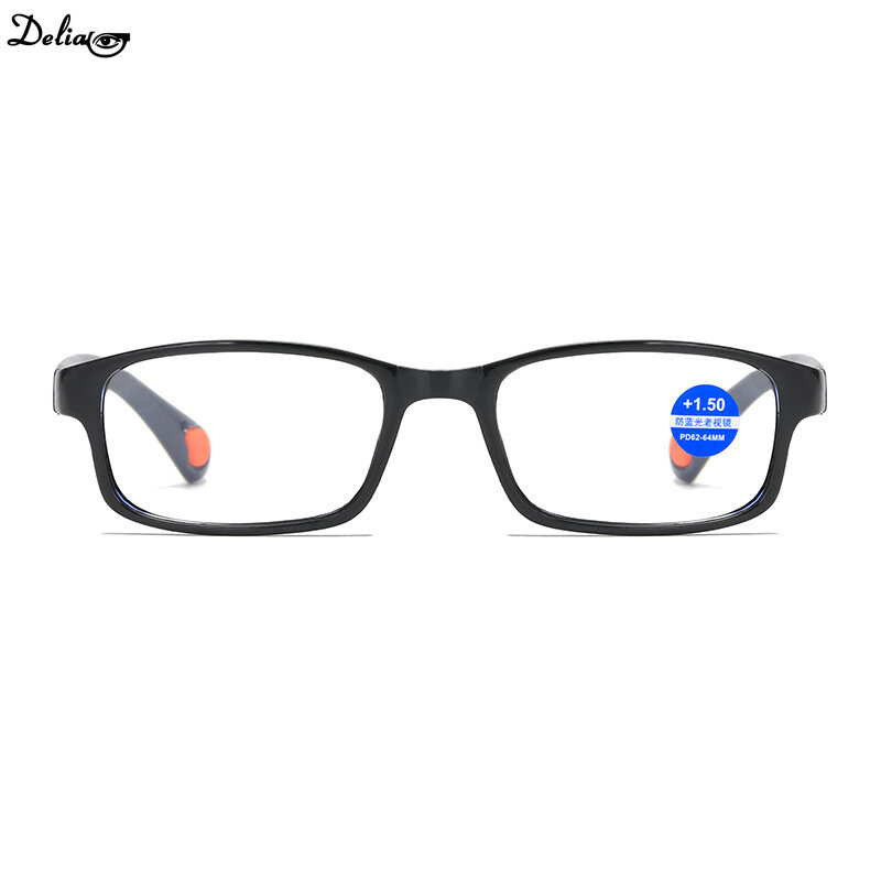Gafas de lectura con luz azul TR90 para hombre y mujer, lentes de lectura con montura deportiva, antirradiación, a la moda