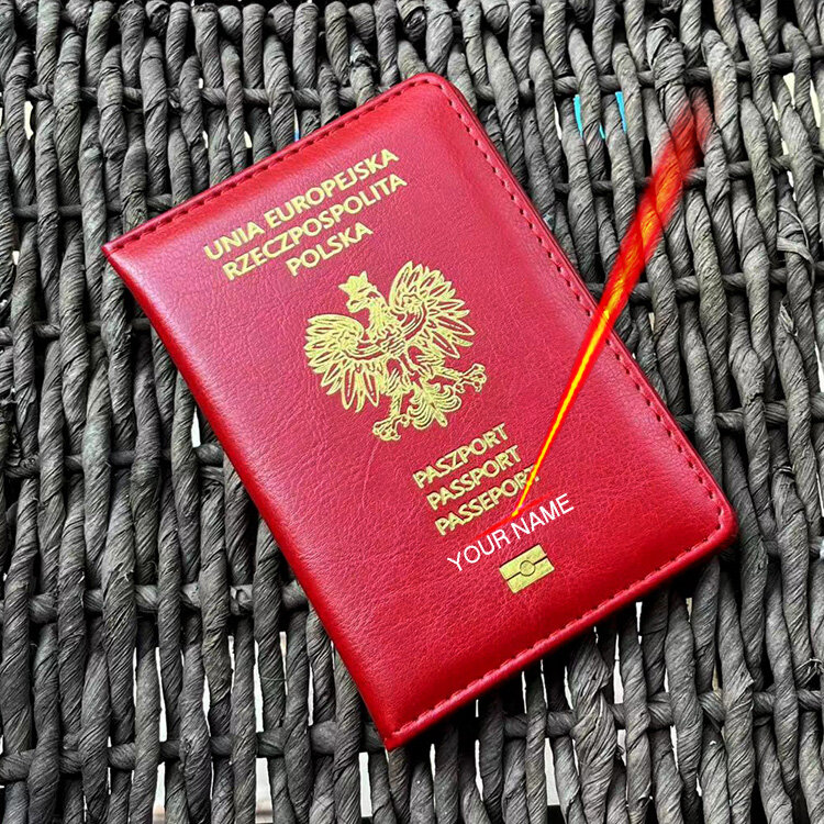 Couverture de passeport polonais, étui de passeport, accessoires de voyage, Pologne