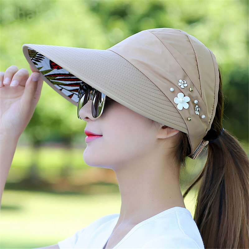 1 قطعة قبعة الجولف البساطة المرأة UPF 50 + UV حماية واسعة حافة الشاطئ قبعة للوقاية من الشمس لفتاة زوجة هدية Uulticolor جديد رخيصة
