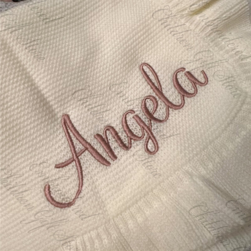 Детское одеяло, мягкое персонализированное одеяло с именем на заказ, вышитые вязаные детские подарки для будущей матери, для новорожденных мальчиков и девочек, детское одеяло