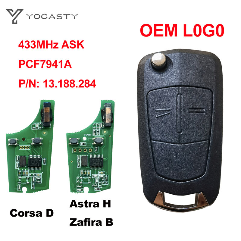 YOCASTY 736-743-A Remote Flip Car Key PCF7941A 46 Chip 433MHz For Opel Vauxhall Corsa D G4 Astra H Zafira B Holden Astra AH