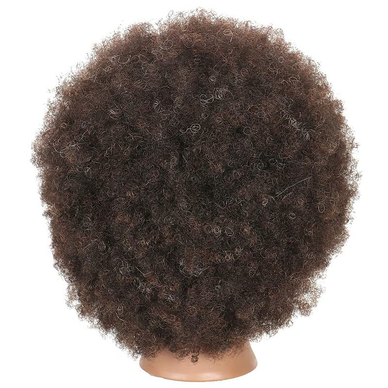Afro Mannequin Head 100% Human Hair Traininghead Styling Head Braid Hair Dolls Head for Practicing Cornrows and Braids