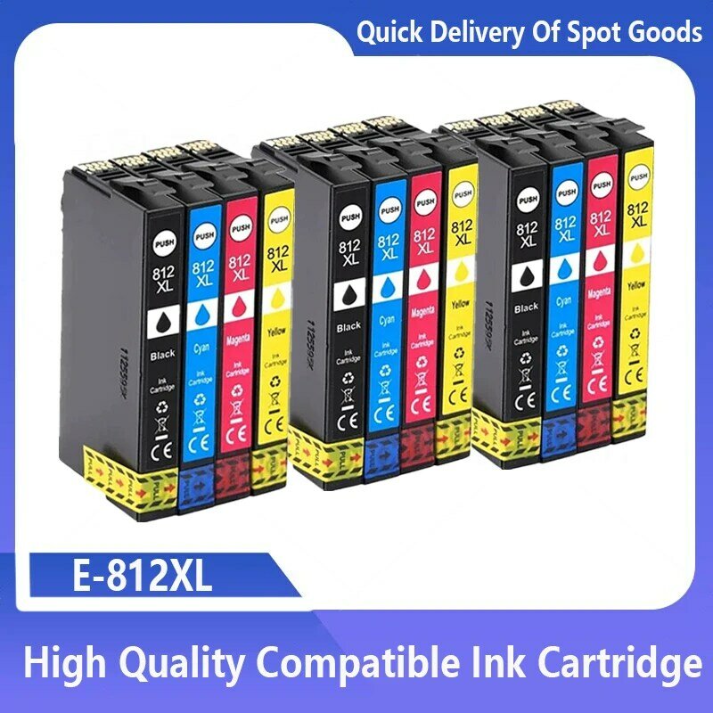 Cartucho de tinta AU T812, 812XL, T812XL, 812 XL, Compatible con Epson WorkForce Pro, WF-3820, WF-3825, WF-4830, WF-4835, 7840/7845