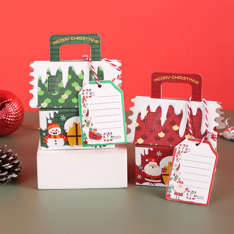 Ciasteczka świąteczne pudełko z okienkiem cukierki czekoladowe biszkopty pudełka do pakowania świąteczny prezent opakowanie przyjęcie noworoczne pudełko na smakołyki