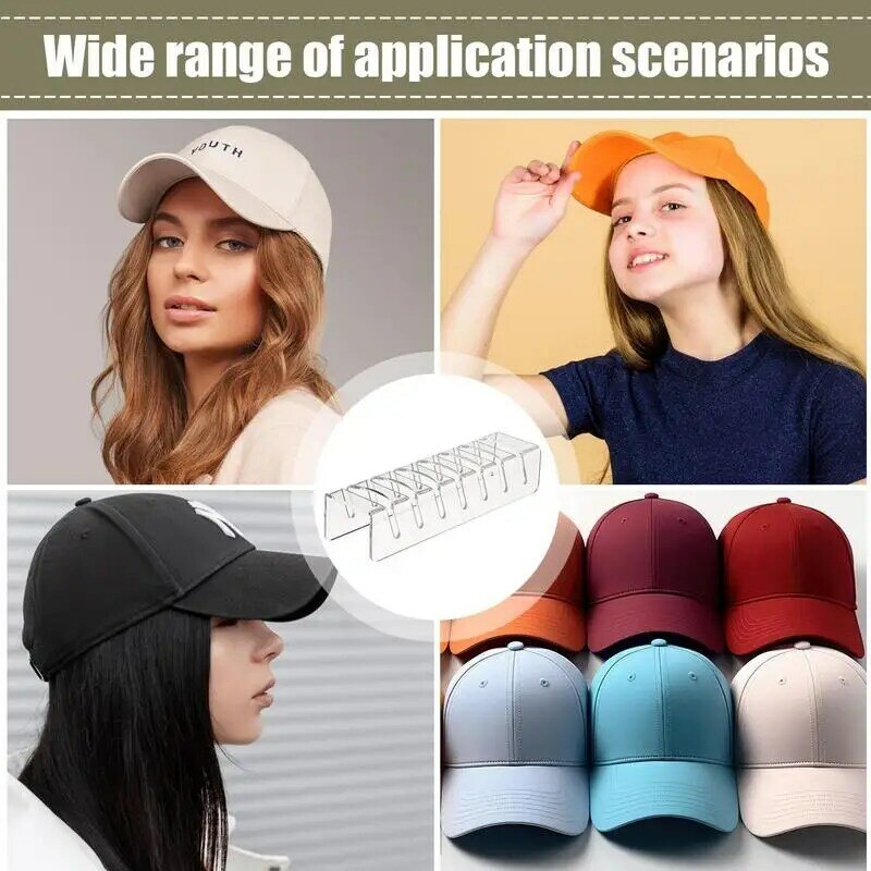 Organizzatore porta cappello in acrilico espositore per cappello da Baseball espositore per organizzazione con fessure curve per armadio camera da letto soggiorno