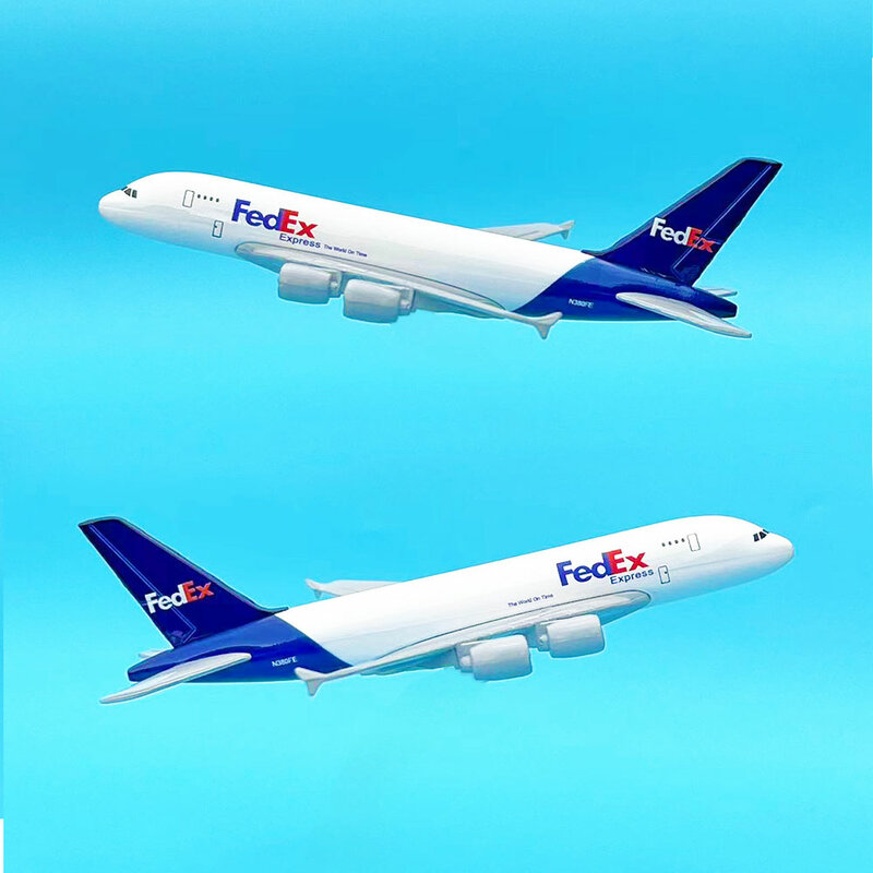 Fedex-Airbus A380 Airlines Boeing, Modelo de aeronave, Adição Ideal para qualquer Diecast, Coleção, 1:400