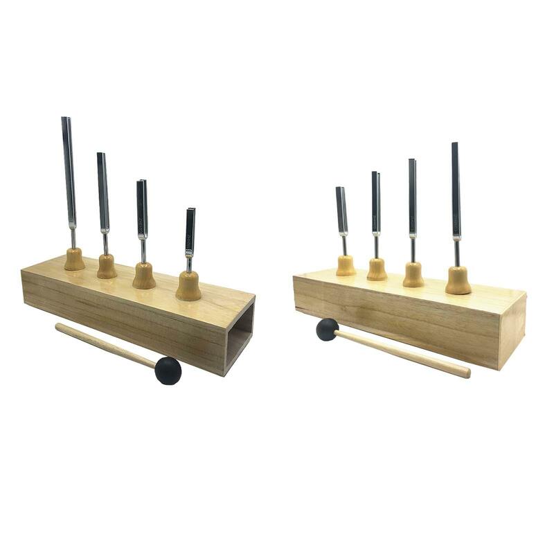 4 Pieces Testing Tuning Fork Tuner Device Repair Tone Tool for Yoga Professional Tuner Forks with Mallet for Singing Practice