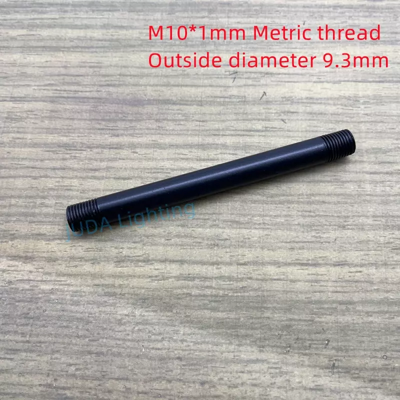 M10 Lamp Tooth Tube M10 thread Connecting Pipe Hollow Rod Black Straight Iron Pipe White Metric Teeth Tube for LED Lamp Lights