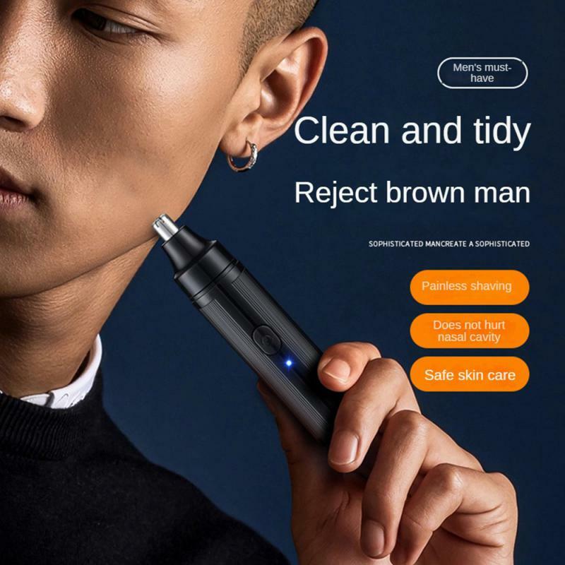 Elektryczny trymer do włosów w nosie USB ładujący artefakt do czyszczenia jamy nosowej do włosów w nosie nożyczki do usuwania maszynki do uszu narzędzie do golenia twarzy