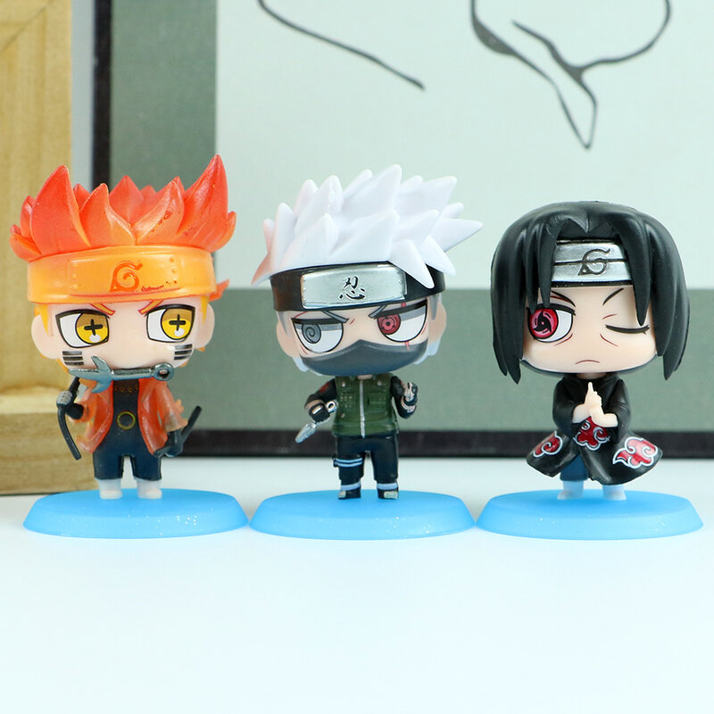 Neue 6pcs Naruto Action figur 7cm PVC Uzumaki Naruto Hatake Kakashi Modell Set Ornamente Anime Peripherie geräte Figuren Spielzeug Geschenk