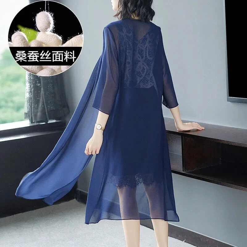 Zomer Koreaanse Zonnebrandjas Dames V-Hals Mid Length Versie Air-Conditioned Shirt Dames Worden All-Match Cardigan Shawl Jasje