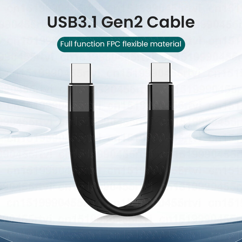 3A PD 60W USB Tipe C Ke USB C 3.1 Gen2 10Gbps Kabel Data USB C QC3.0 Biaya Cepat Video SSD Kabel USB Pendek untuk MacBook Pro